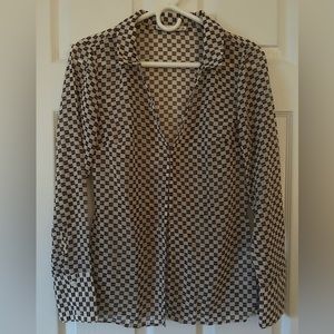 Abercrombie and Fitch Checkered Silk Shirt - Women’s Size Small